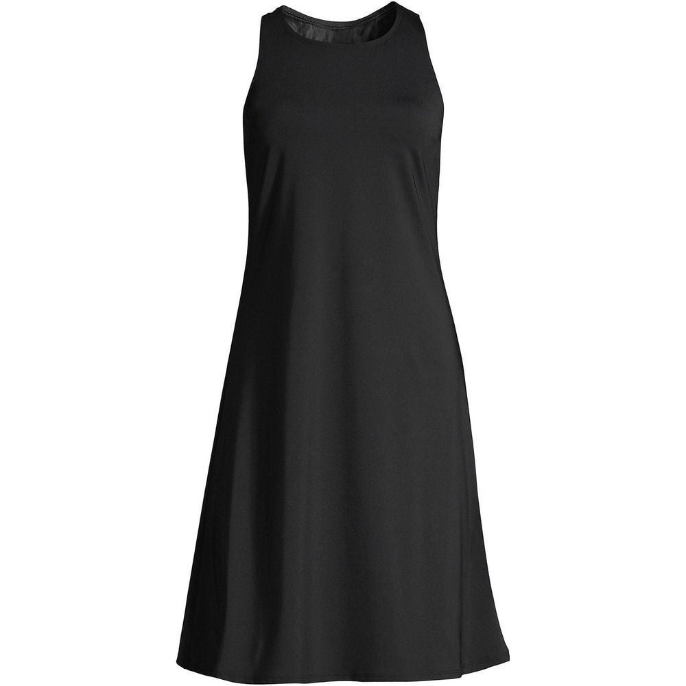 Lands' End Women's 8 Scoop Neck Dresskini Swim Cover-up Dress No Panty Chlorine