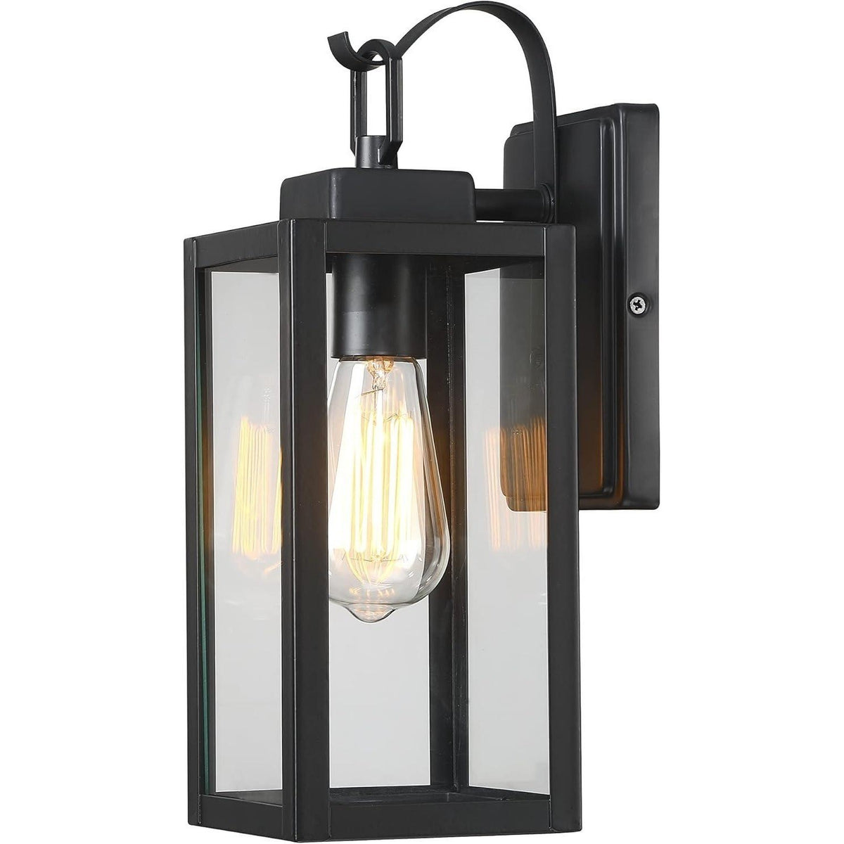 Pia Ricco 1-Light Outdoor Wall Lights, Matte Black Exterior Light Fixtures