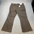 MSRP $48 St John's Bay Womens 16 Brown/Black Check Kick Crop Pants High Rise