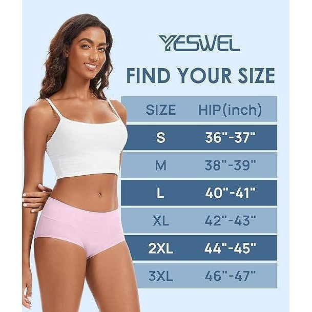 Set of 5 MSRP $65 YESWEL Women's XL Incontinence Underwear Reusable Washable