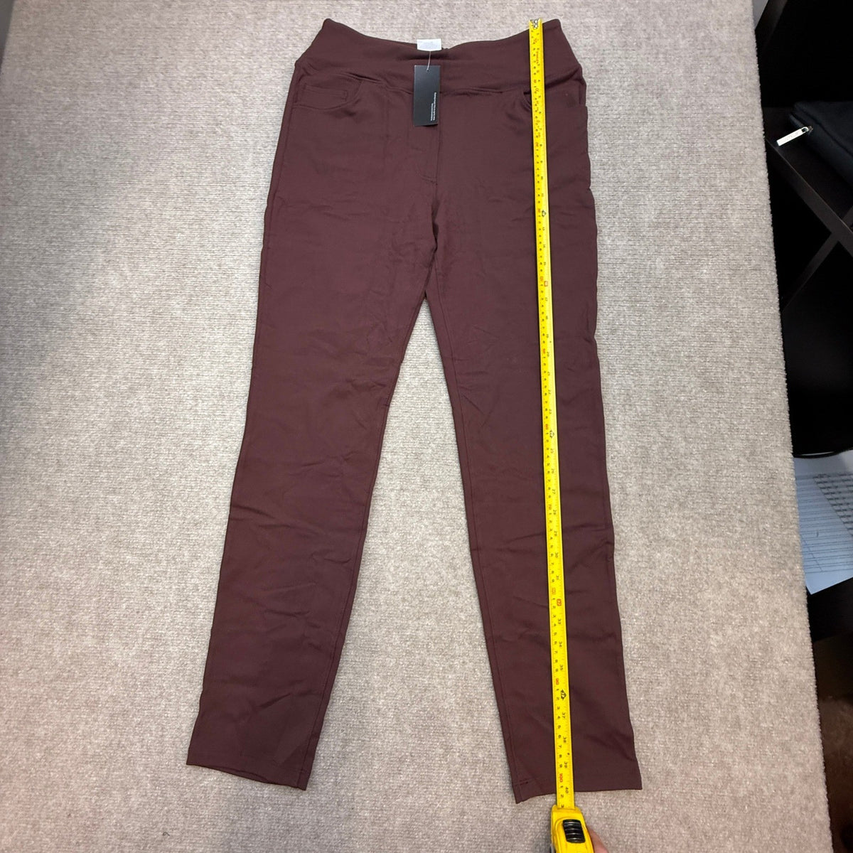 MSRP $44 Rammus Women's Brown L 29" Inseam Dress Pants Tummy Control Stretchy