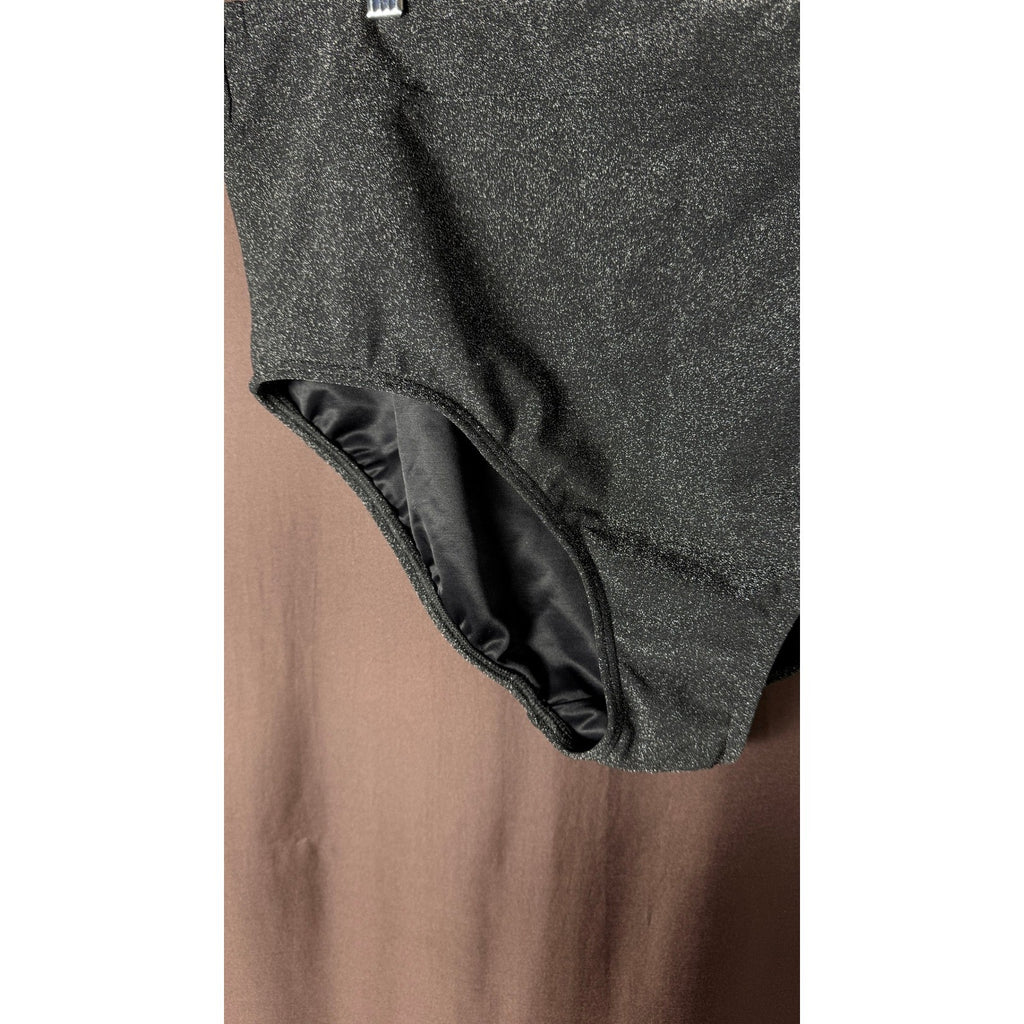 Lands' End Women's 18 Shine High Waisted Black Bikini Bottom