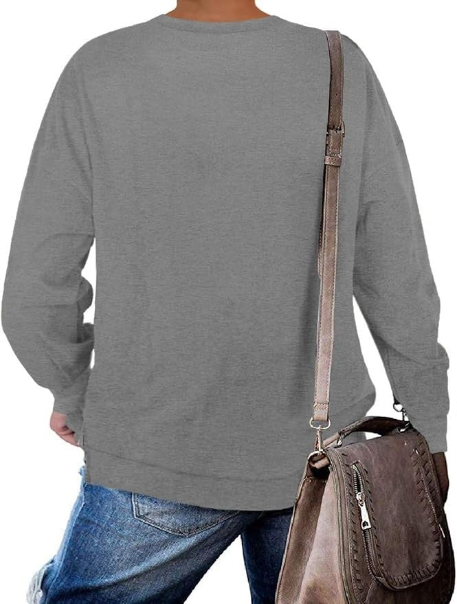 DOLNINE Plus-Size 14W-16W Womens Casual Sweatshirt Top Side Slit Pullover Shirt