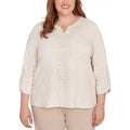 MSRP $63 Alfred Dunner Urban Legend Women's 3X Stone Center Embellished Top