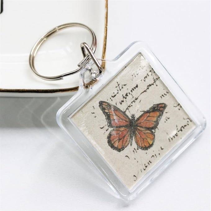BetterJonny 9 Pcs Square Acrylic Picture Keychain Blanks in Clear Acrylic Pictu