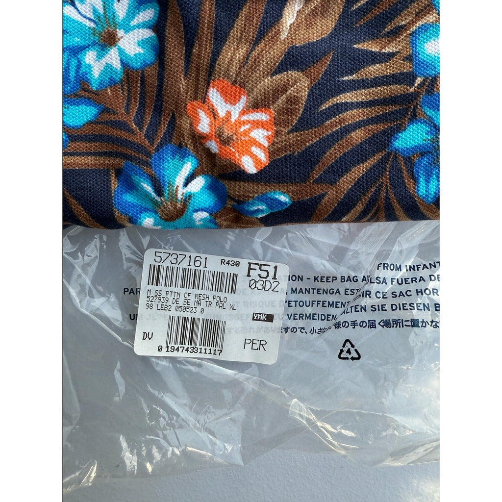 2 Pack Lands' End Mens XL Polo Short Sleeve - Rich Coffee & Deep Sea Navy