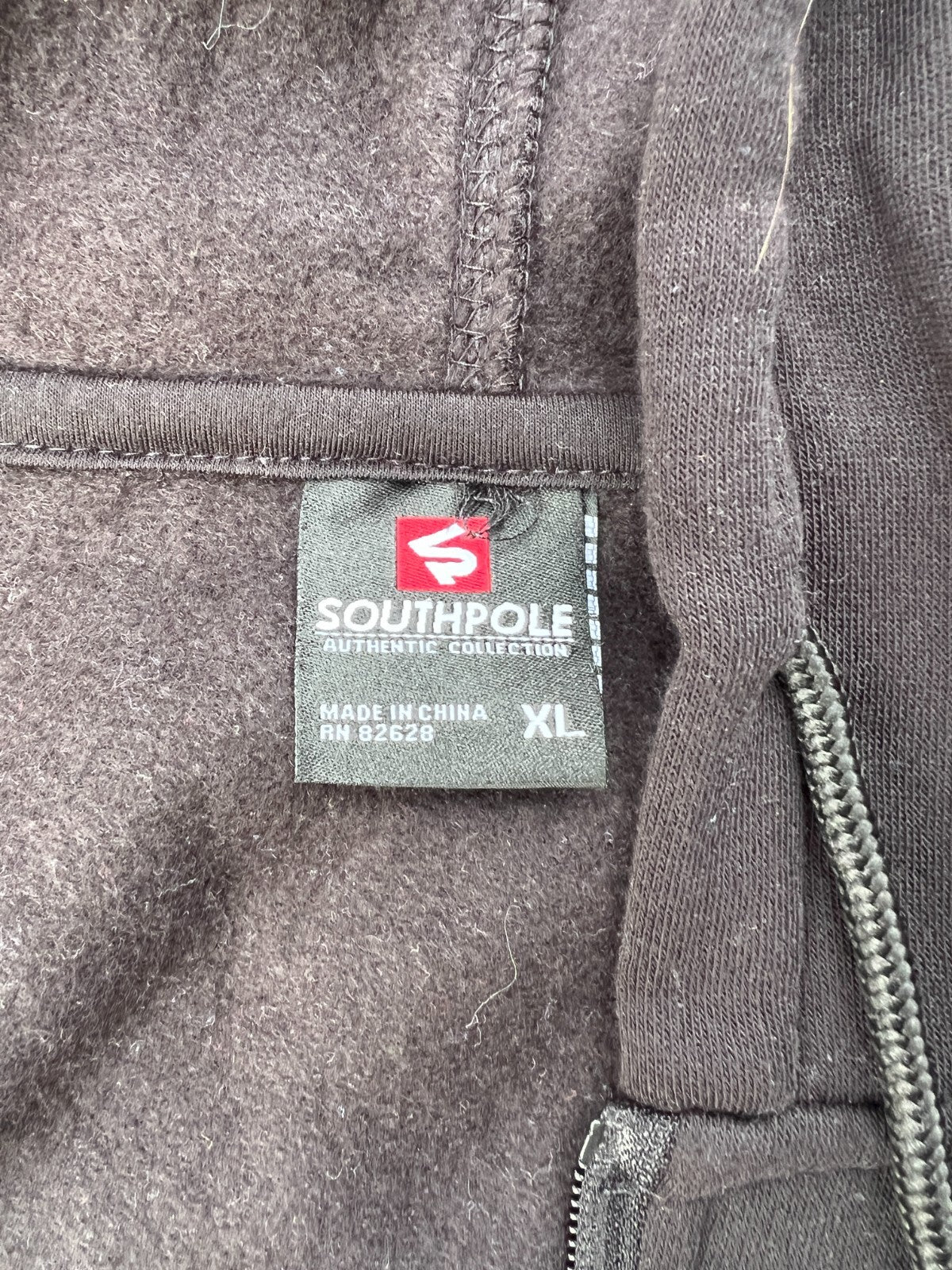 Southpole Men's XL Full Zip Fleece Hoodie Black & Gray #168