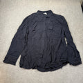 MSRP $48 A.N.A Womens XL Tall Black Long Sleeve Button Up Shirt