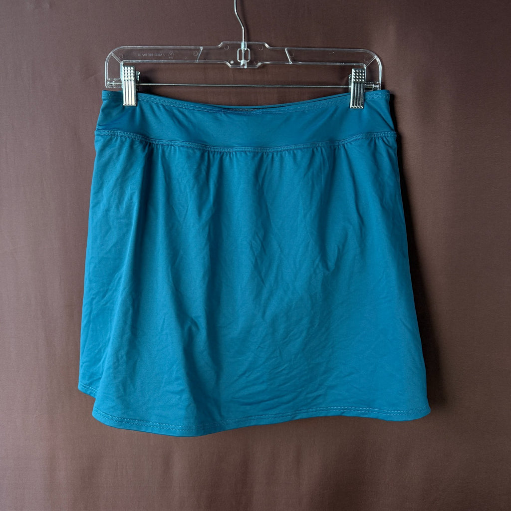 Lands' End Women's 4,4LONG UPF 50 Swim Skirt Swim Bottoms Baltic Teal