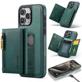 DG.MING M5 For iPhone 15 Pro Max Magnetic Detachable Zipper Wallet Case RFID Blo