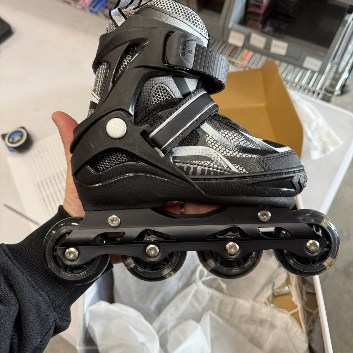 Sowume Black Sz S Adjustable Inline Skates for Little Kids Girls and Boys, Rol