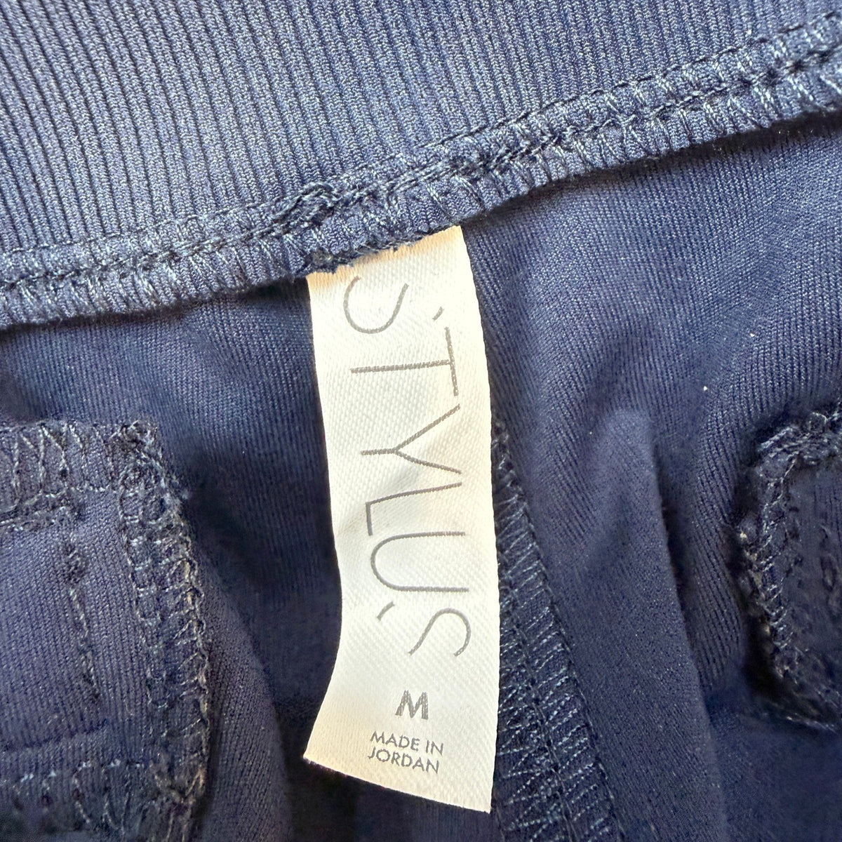 MSRP $48 Stylus Womens M Navy Platoon Tapered High Rise Pull-On Pants
