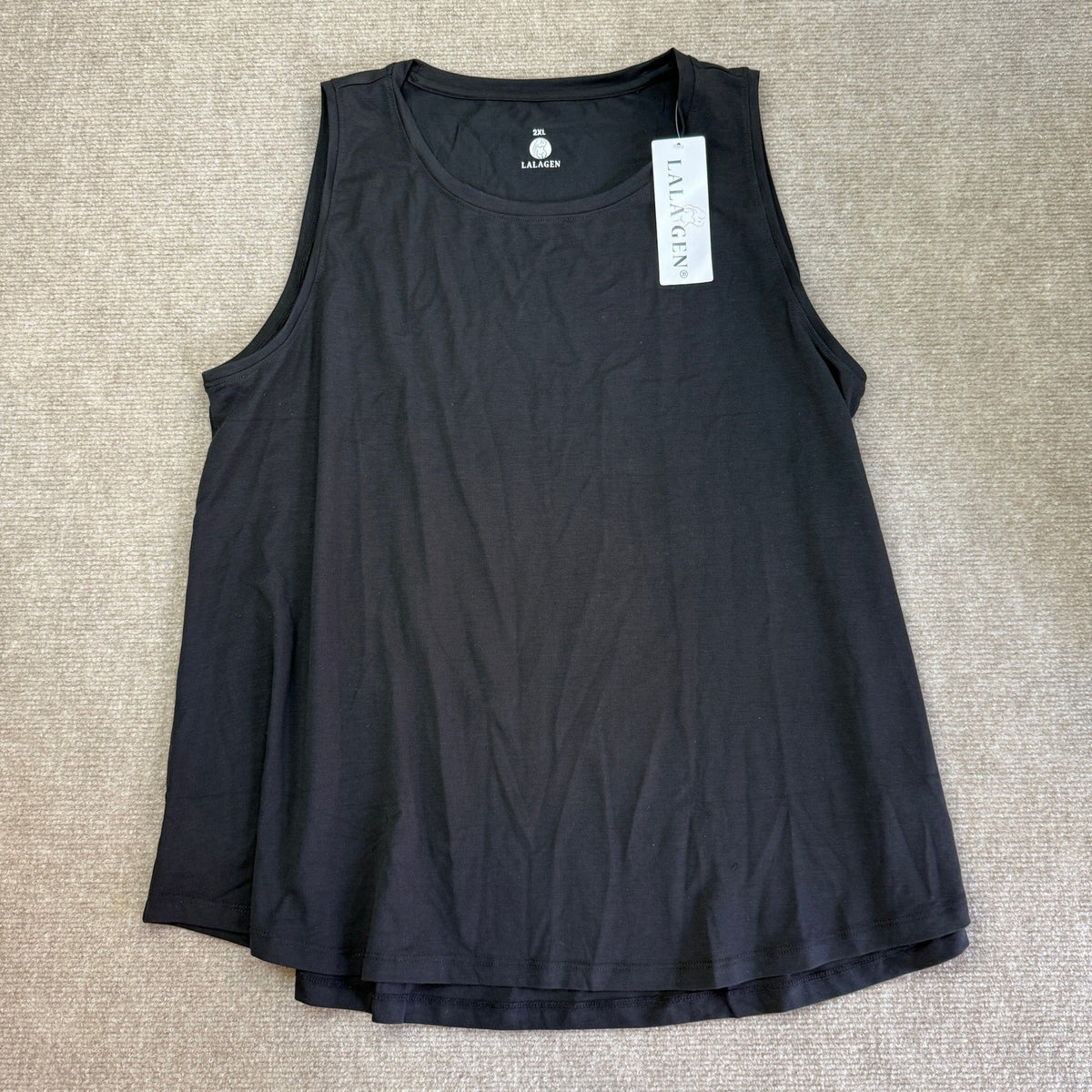 NWT Lalagen Women's XXL Black Plus Size Workout Tank Tops Sleeveless Summer
