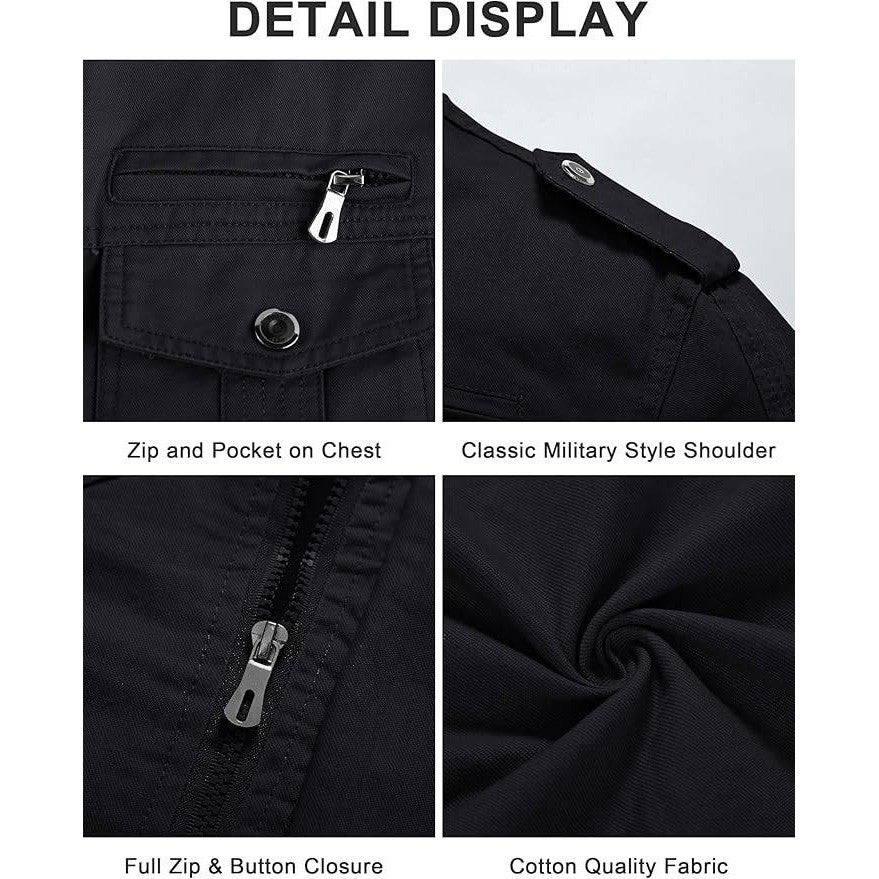 MSRP $65 CRYSULLY Men's M Cotton Military Jacket DIRTY Lightweight Casual Wi