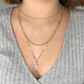 Gold Cross Necklace, Dainty Necklace, Simple Necklace, Christian Jewelry, Chain