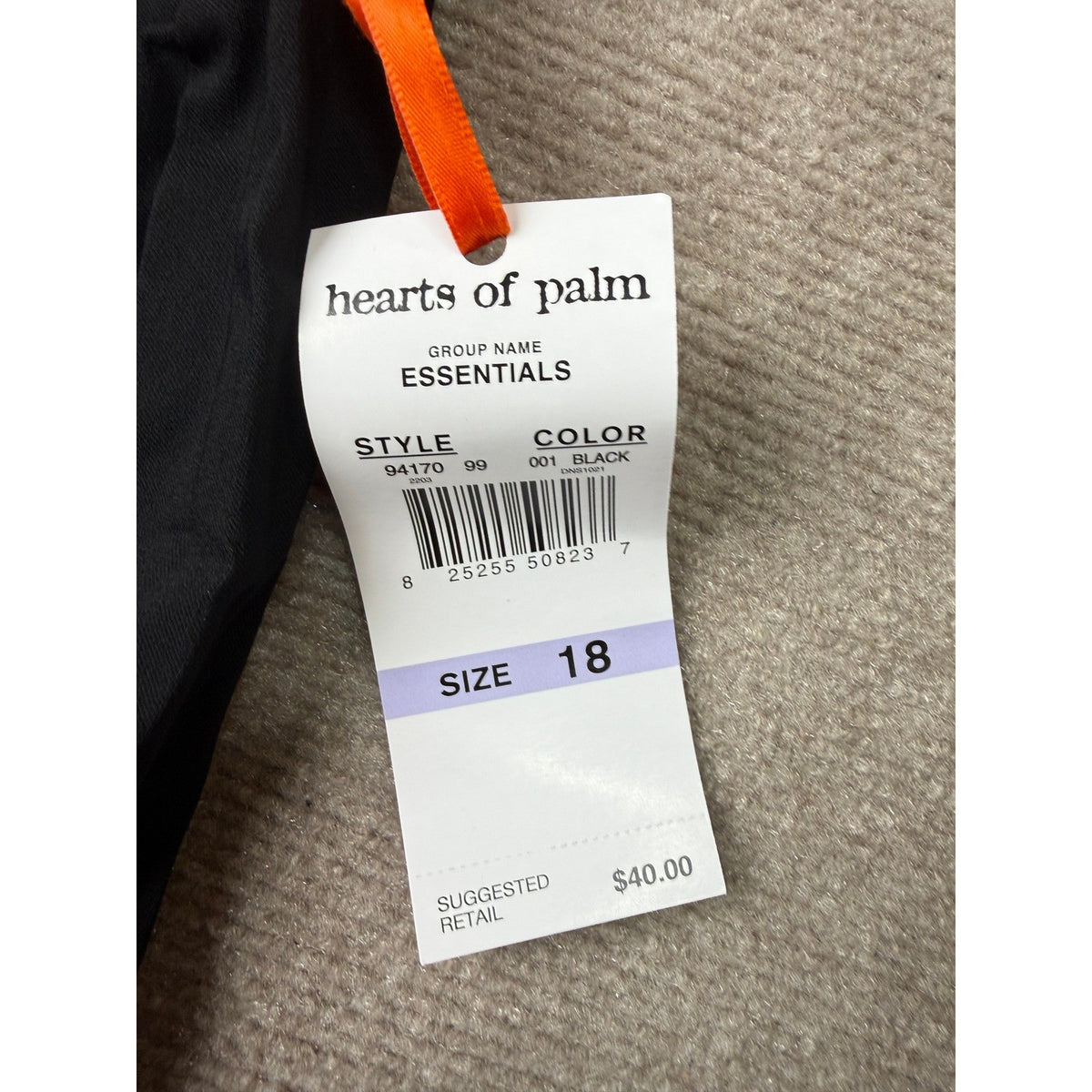 MSRP $40 Hearts Of Palm Womens 18 Black Mid Rise Pull-On Shorts