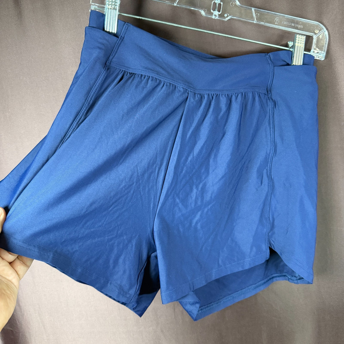 Lands' End Women's XS-S LONG Deep Sea Navy Chlorine Resistant 3" Swim Shorts  Th