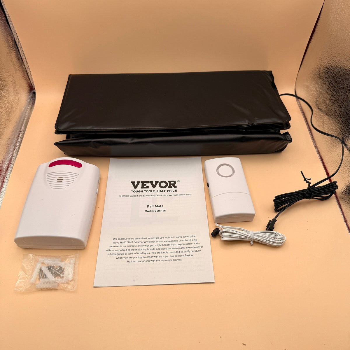 VEVOR 760IFT6 Bed Alarm System for Elderly Adults, 14x30" Wireless Bed Sensor Pa