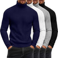 MSRP $76 August Alley 4 Pack Men's L Ribbed Turtleneck Long Sleeve Shirts Cotton