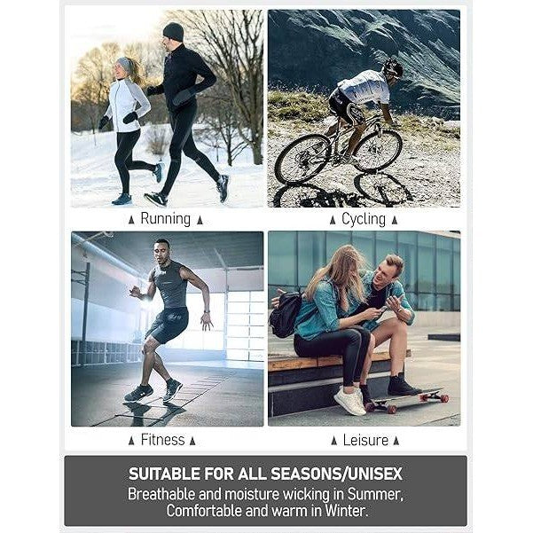 Set of 6 Airacker L 9-12 Black Ankle Athletic Running Socks Cushioned Breathable