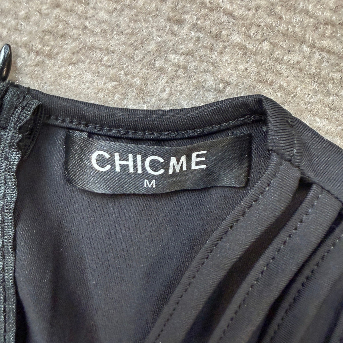 MSRP $52 CHICME Women's M One Piece Jumpsuit Rhinestone Cutout Ruched Wide