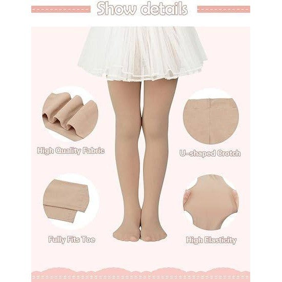 Century Star 4 Pairs Nude 3-6Y Tights for Girls-Soft Footed Ballet Dance Toddle