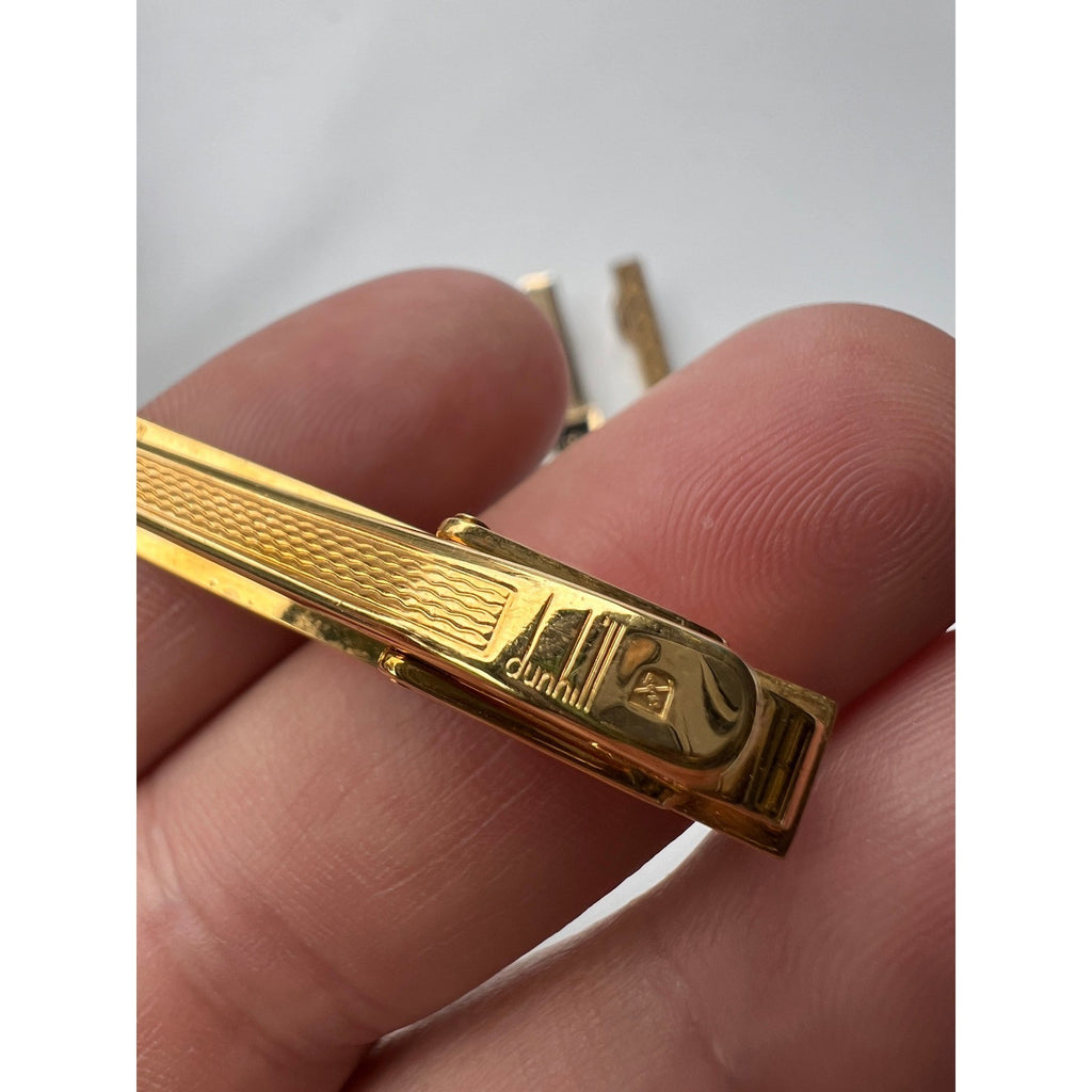 Lot of 4 Vtg Tie Bar Clip/Stick Pin Gold Tone Hickok /w "B", Dunhill, Pierre Ca