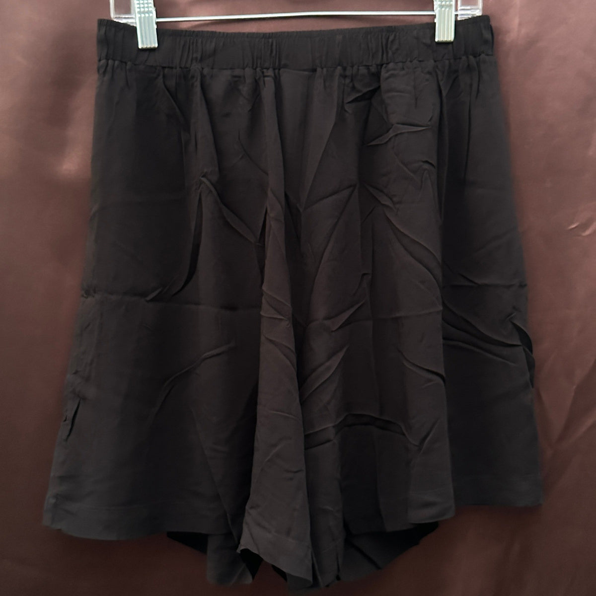 NWT Jantzen Women's Sz XL Black Woven Pull-On Tie-Waist Cover-Up Shorts