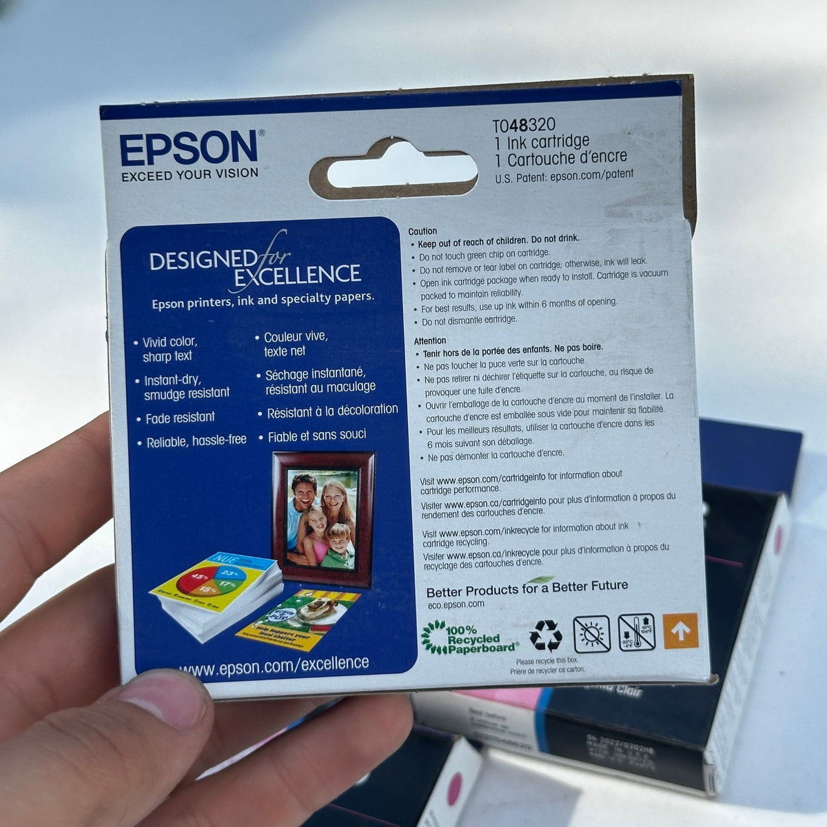 Set of 3 Epson 48 Light Magenta, Magenta Ink Cartridge EXP 01/2022 T048620, T048