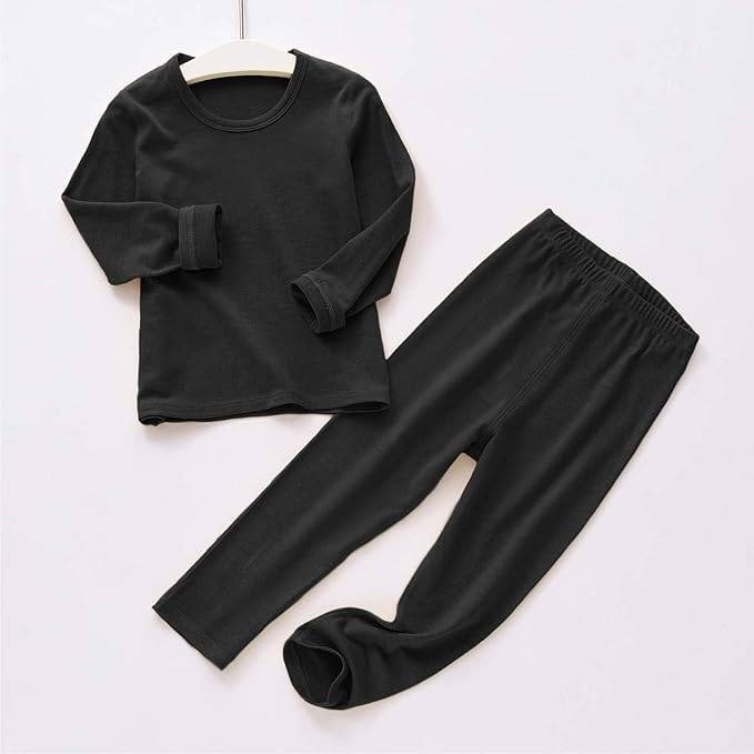 Set of 2 MSRP $31 American Trends L (3-4T) Black Thermal Underwear for Unisex K