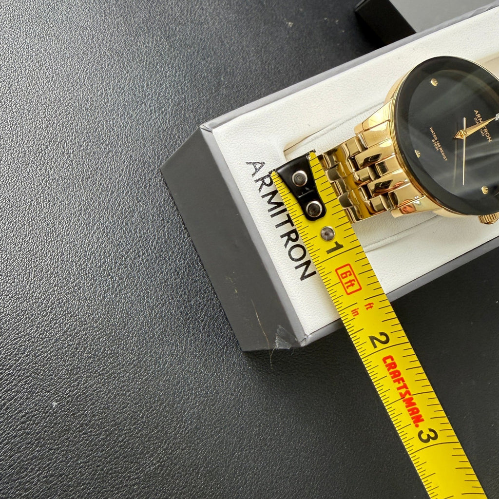 Armitron 20/4952GP Men's Diamond Gold Tone Bracelet Watch New Battery Japan Mov