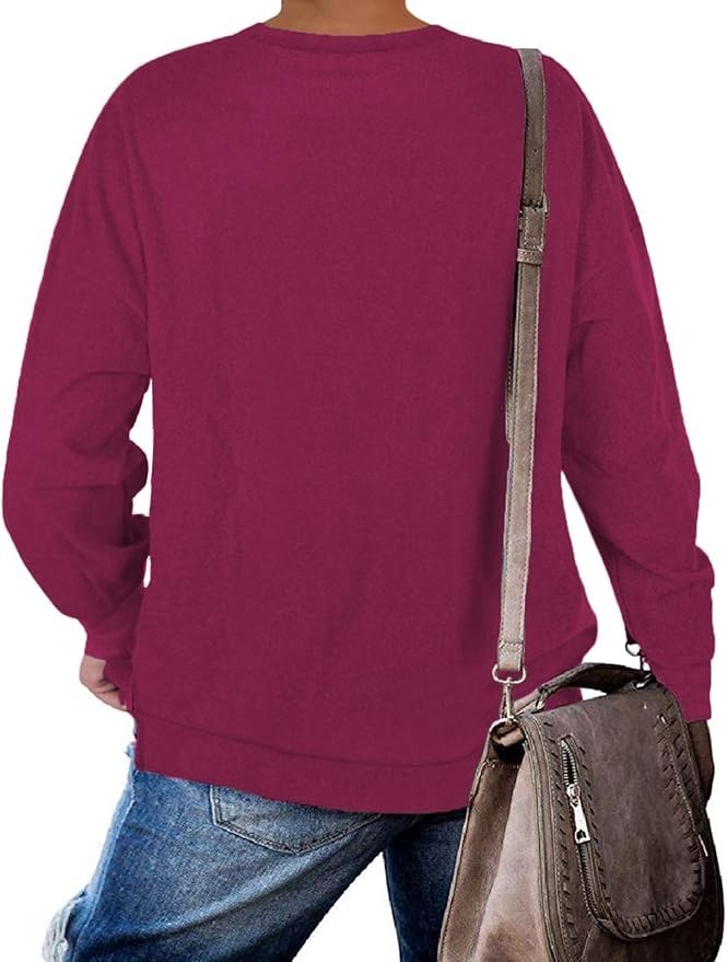 DOLNINE Plus-Size 14W-16W Womens Casual Sweatshirt Top Side Slit Pullover Shirt