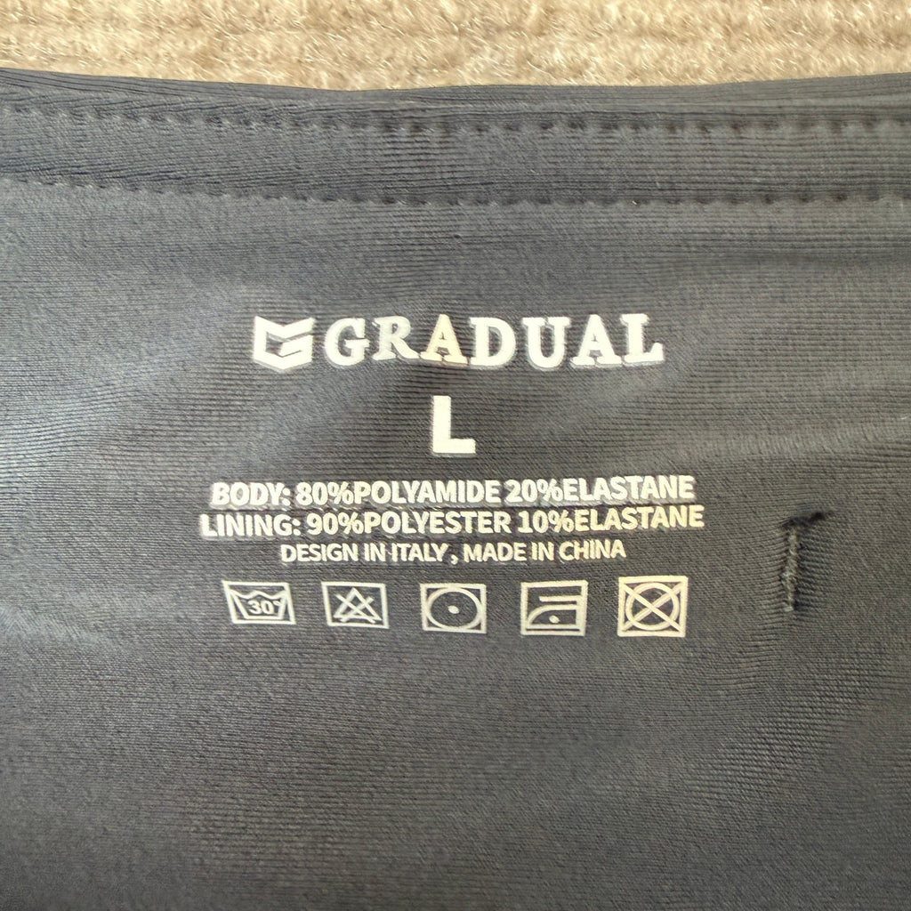MSRP $39 G Gradual Women's L Black 7" Quick Dry Swim Board Shorts with Zipper
