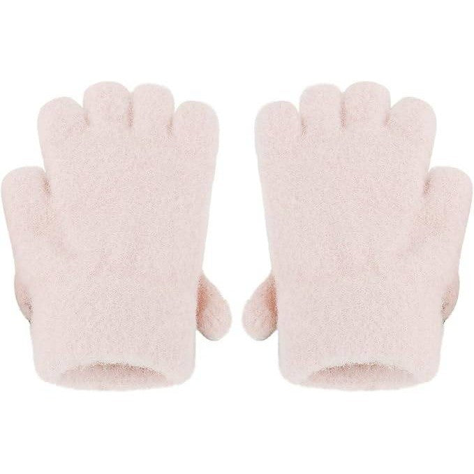 PURFUN Toddler Kids 1-3Y Short Knitted Gloves Winter Thick Fleece Lining Mittens