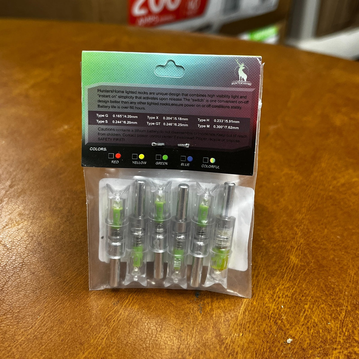 Pack of 6 LED Lighted Nocks for Crossbow Bolts 0.300"/ 7.62mm On/Off Switch