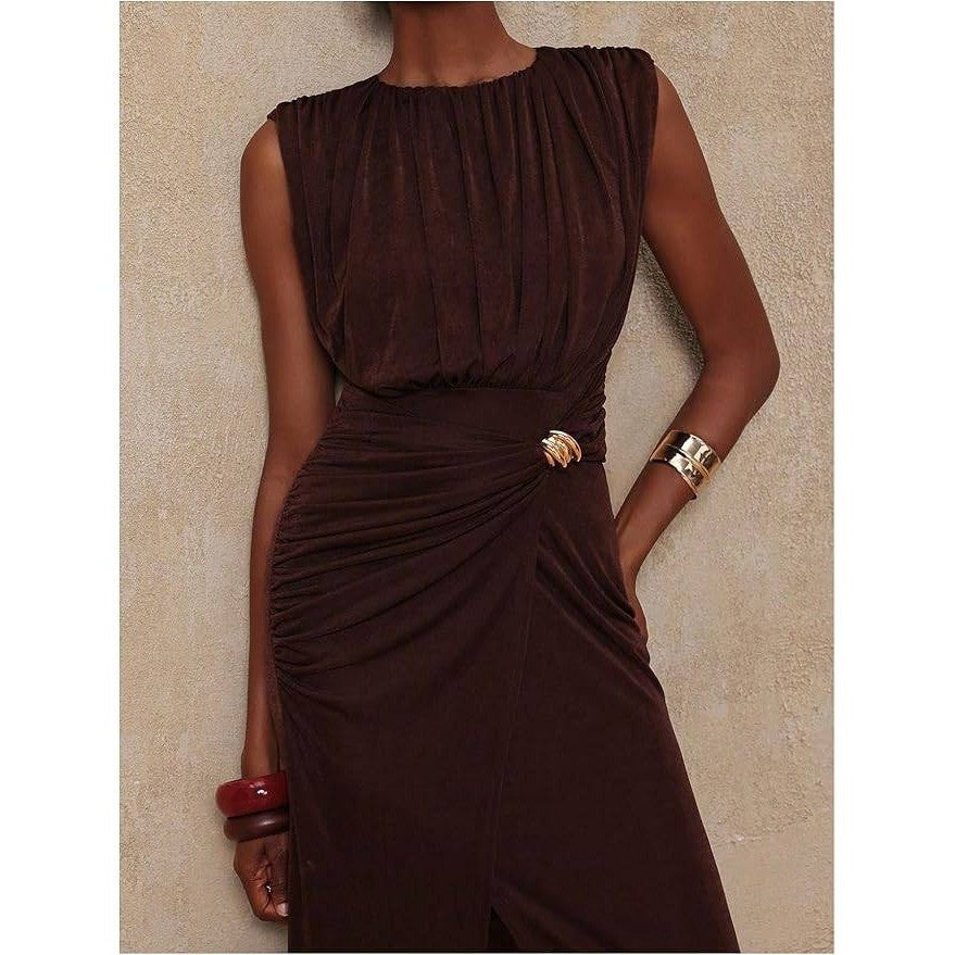 MSRP $52 Verdusa Women's S Sleeveless Formal Dress Twist Slit Wedding Guest Dre