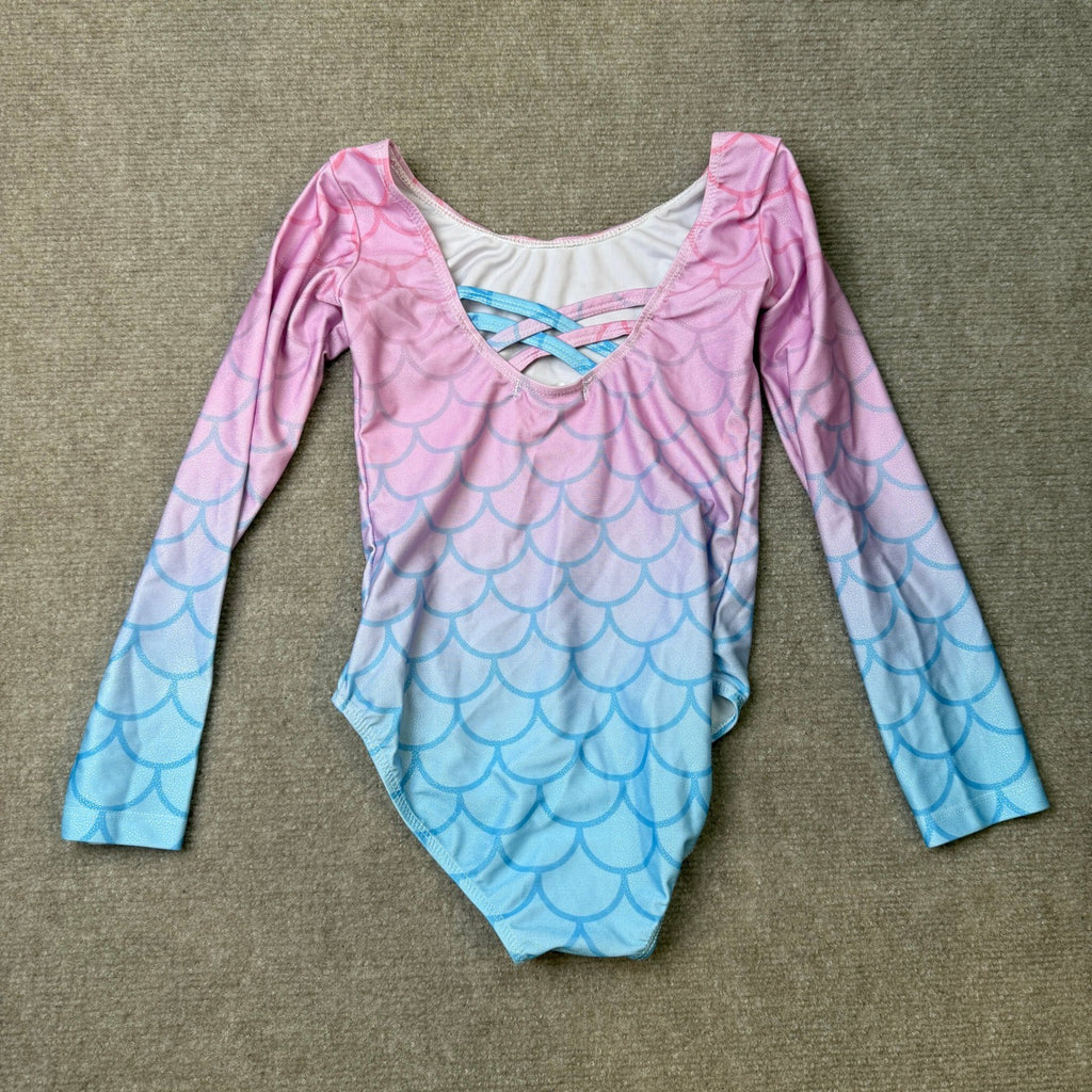 Zaclotre Girl's 6-7Y Long Sleeve Team Basic Gymnastic Leotard Crisscross Back S