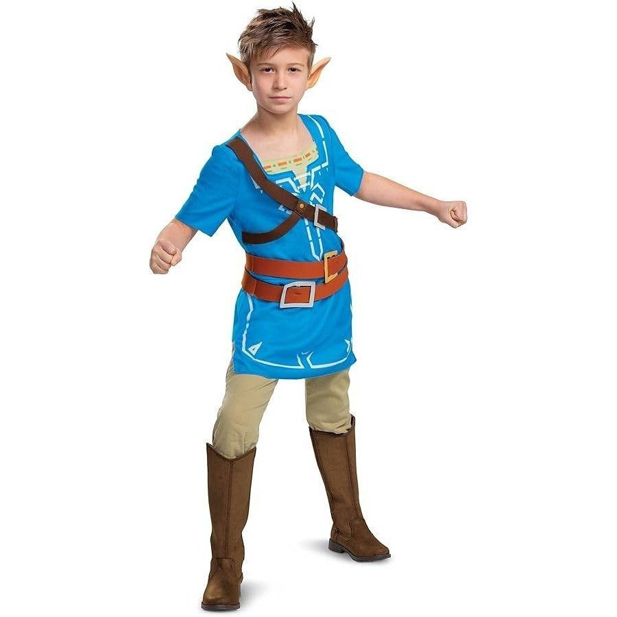 Kids XL Fantasy Hero Outfit, Blue Costume Includes Tunic and Ears Only, Video Ga