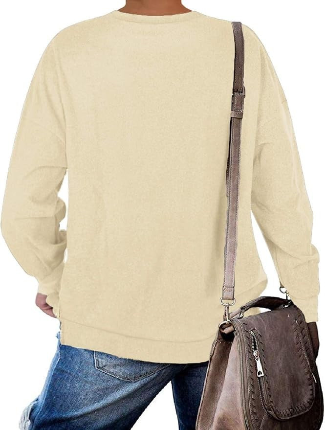 DOLNINE Plus-Size 14W-16W Womens Casual Sweatshirt Top Side Slit Pullover Shirt
