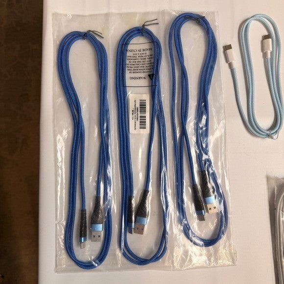Lot of 8 USB-A to C / C to Lightning / USB-C to C Charging Cables 3ft 6ft 10ft