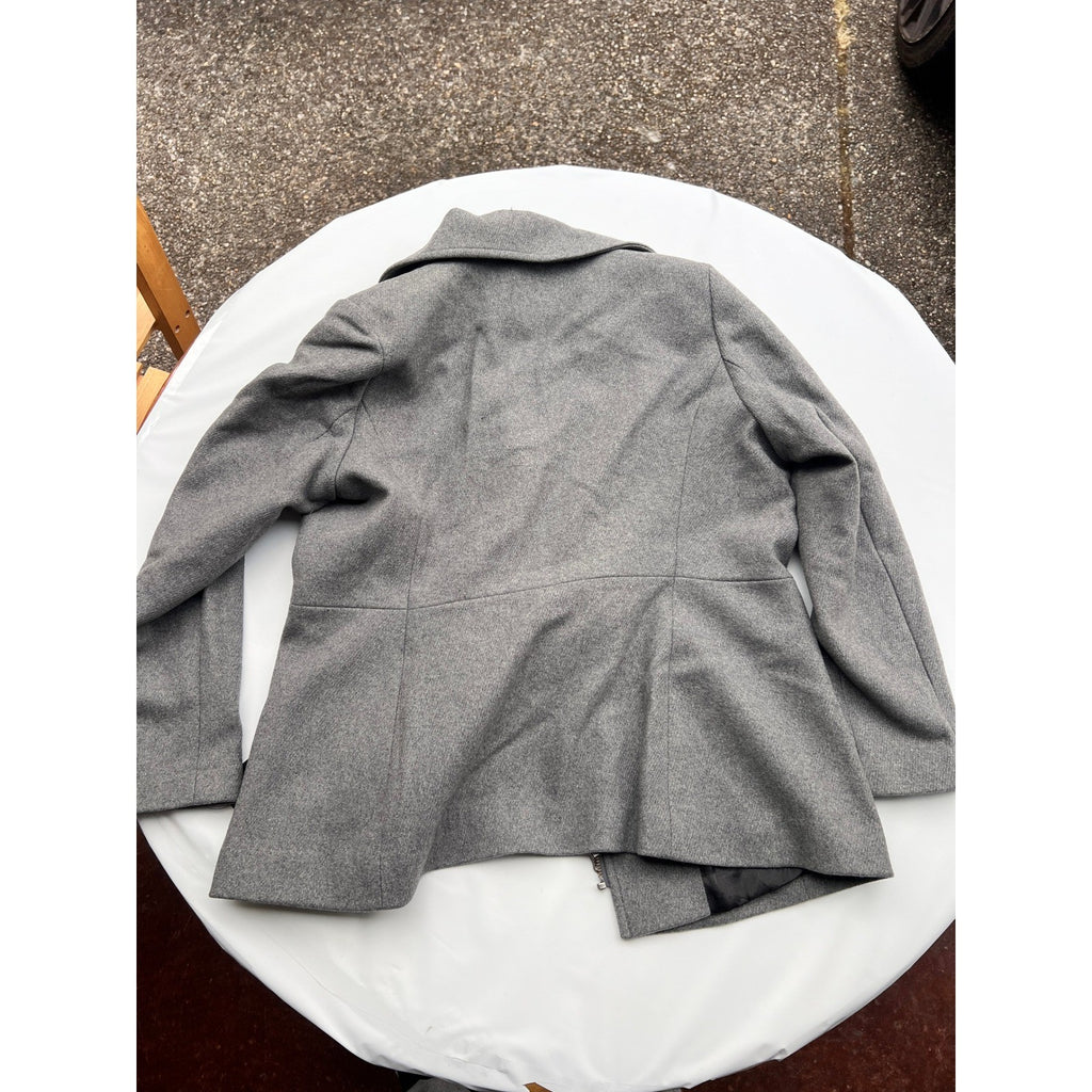 NWT Kristen Blake Jacket Women's XL Heather Grey Coat Wool Asymmetrical Zip