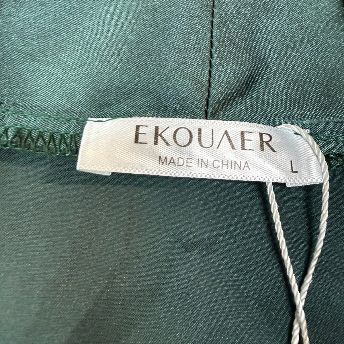 Ekouaer Sleepwear Women's L 2 Piece Satin Nightgown with Robe Set Sexy Lace
