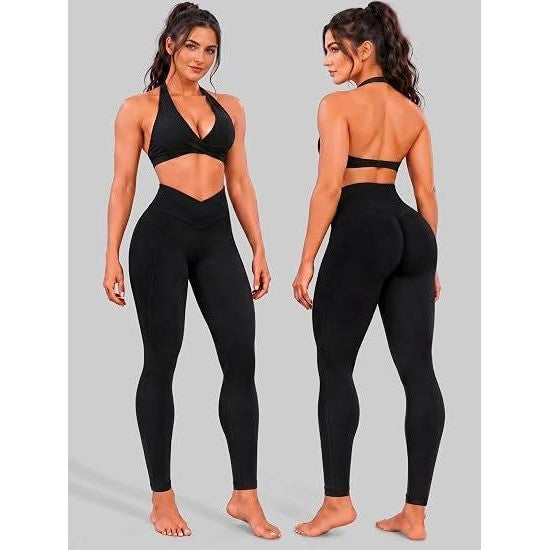 MSRP $39 Sunzel Women's M Black 28" Inseam Crossover Waist Workout Leggings