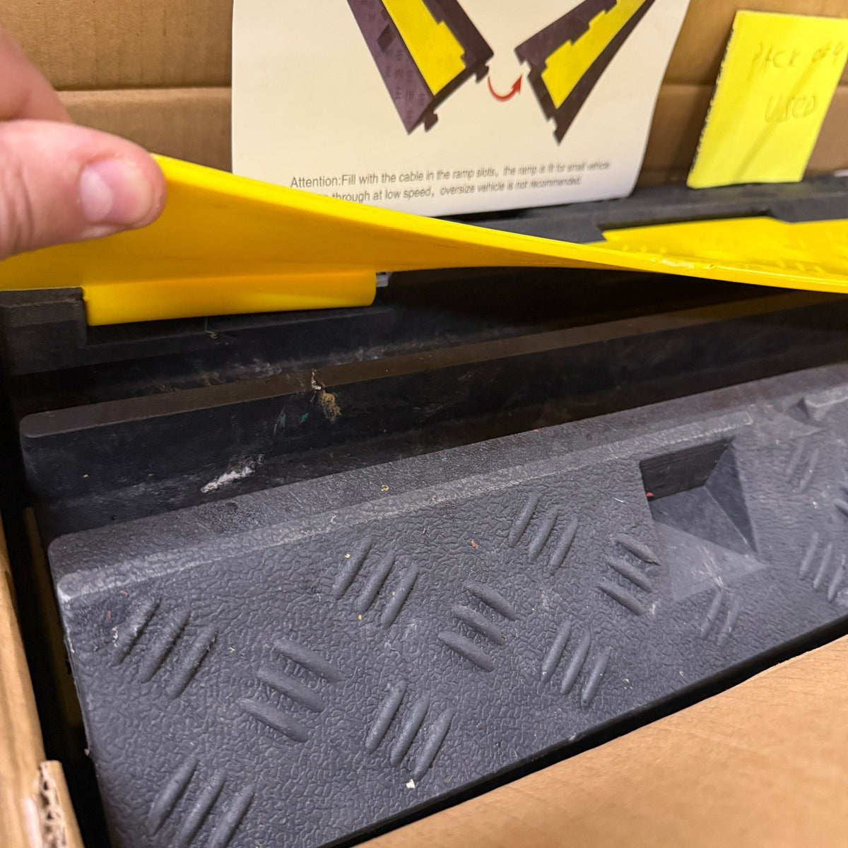 Pack of 4 Vevor Cable Protector Ramp 2 Channel Rubber 11000 Lb Capacity Modula