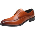 Santimon Men's US 6.5 Tan Leather Derby Shoes Lace Up Formal Business Shoes