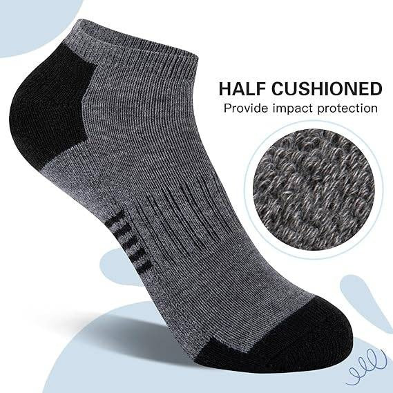 Set of 10 Comfoex Boy's 4-7Y Socks Low Cut Ankle Socks Athletic With Cushioned