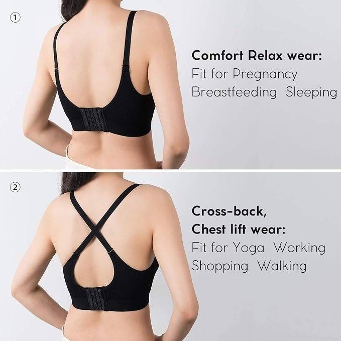 Pack of 3 Vinfact S Grey Nursing Bras for Breastfeeding Women Maternity Seaml