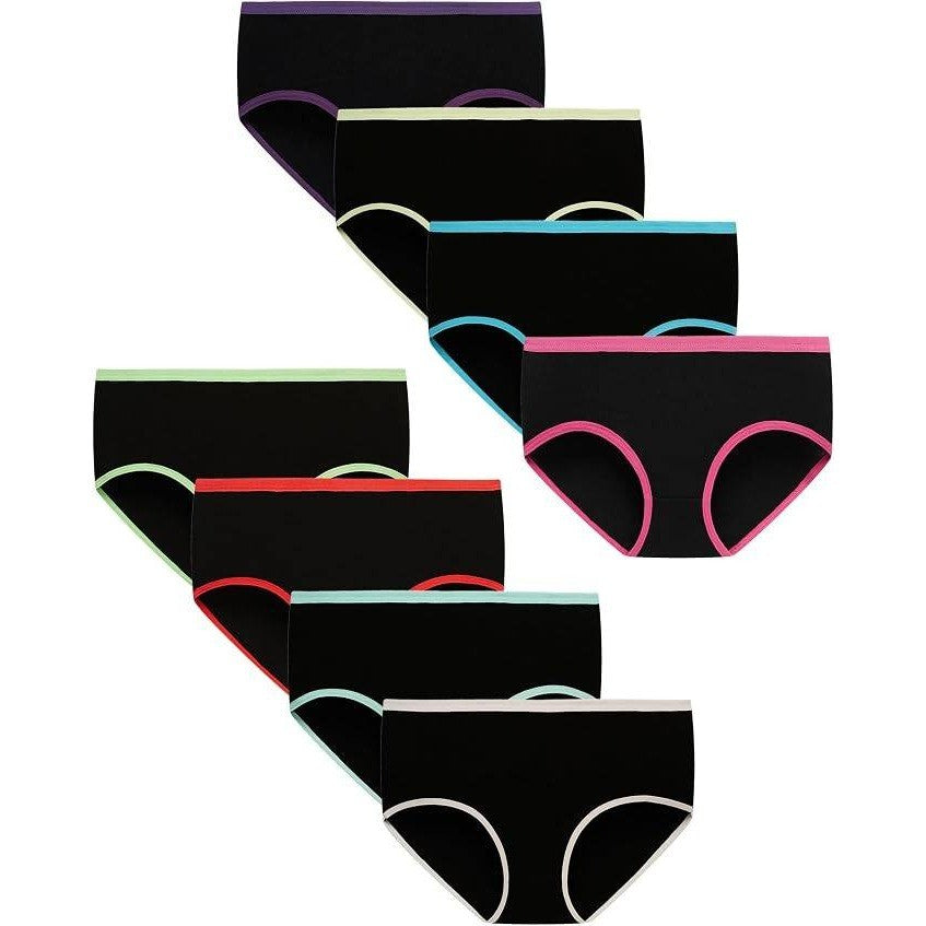 MSRP $26 Boboking 8 Pack Teen Girls Size 8 Underwear Cotton Brief Soft Panties