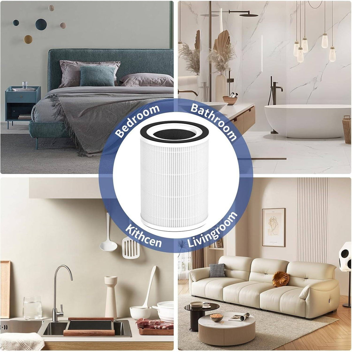 Set of 4 Breabetter Kilo Replacement Filter Compatible with Afloia Purifier Kilo