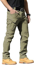 AUTIWITUA Mens Green S-XL Tactical Cargo Pants Water Resistant (NO BELT) Ripstop